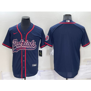 Nike Patriots Blank Navy Vapor Baseball Limited Men Jersey