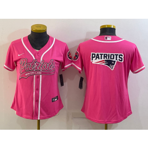 Nike Patriots Blank Pink Vapor Baseball Logo Limited Women Jersey