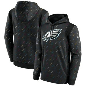 Nike Philadelphia Eagles 2021 Charcoal Crucial Catch Therma Pullover Hoodie