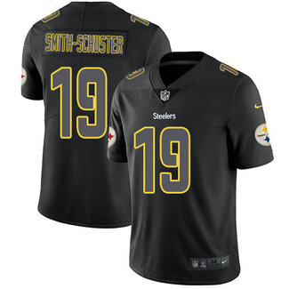 Nike Pittsburgh Steelers #19 JuJu Smith-Schuster Black Stitched NFL Men's Limited Rush Impact Jersey