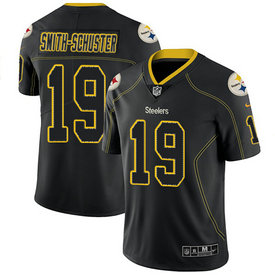 Nike Pittsburgh Steelers #19 JuJu Smith-Schuster Lights Out Black Stitched NFL Men's Limited Rush Jersey