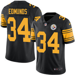 Nike Pittsburgh Steelers #34 Terrell Edmunds Men's Stitched NFL Limited Rush Black Jersey