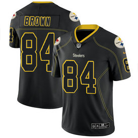 Nike Pittsburgh Steelers #84 Antonio Brown Lights Out Black Stitched NFL Men's Limited Rush Jersey