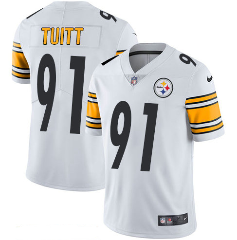 Nike Pittsburgh Steelers #91 Stephon Tuitt White Men's Stitched NFL Vapor Untouchable Limited Jersey