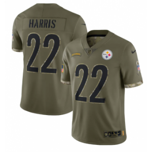 Nike Pittsburgh Steelers 22 Najee Harris Olive 2022 Salute To Service Limited Men Jersey
