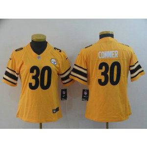 Nike Pittsburgh Steelers 30 James Conner Gold Inverted Legend Women Jersey