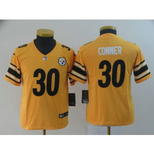 Nike Pittsburgh Steelers 30 James Conner Gold Inverted Legend Youth Jersey