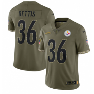 Nike Pittsburgh Steelers 36 Jerome Bettis Olive 2022 Salute To Service Limited Men Jersey