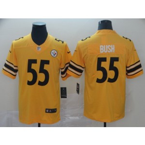 Nike Pittsburgh Steelers 55 Devin Bush Inverted Legend Gold Men Jersey