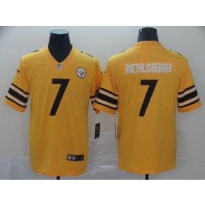 Nike Pittsburgh Steelers 7 Ben Roethlisberger Inverted Legend Gold MenJersey