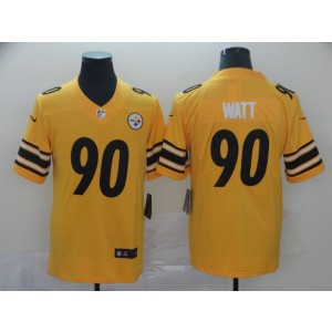 Nike Pittsburgh Steelers 90 T.J. Watt Inverted Legend Gold MenJersey