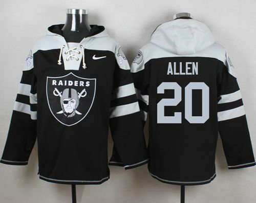 Nike Raiders #20 Nate Allen Black Player Pullover NFL Hoodie