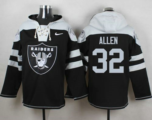 Nike Raiders #32 Marcus Allen Black Player Pullover NFL Hoodie