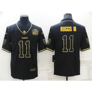 Nike Raiders 11 Henry Ruggs III Black Gold 60th Anniversary Vapor Limited Men Jersey