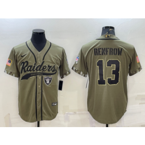 Nike Raiders 13 Hunter Renfrow 2022 Olive Salute to Service Baseball Limited Men Jersey
