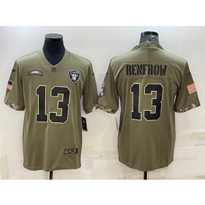 Nike Raiders 13 Hunter Renfrow Olive 2022 Salute To Service Limited Men Jersey