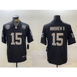 Nike Raiders 15 Minshew II Black Team Logo Vapor Limited Men Jersey