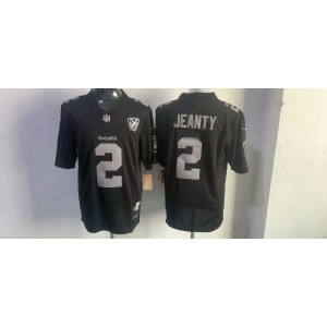 Nike Raiders 2 Ashton Jeanty Black F.U.S.E. Vapor Limited Men Jersey with 60 Patch