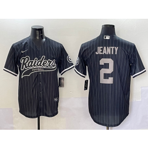 Nike Raiders 2 Ashton Jeanty Black Stripe Baseball Vapor Limited Men Jersey