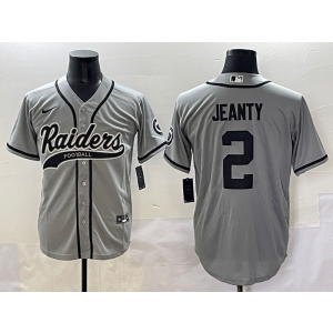 Nike Raiders 2 Ashton Jeanty Gray Vapor Baseball Limited Men Jersey