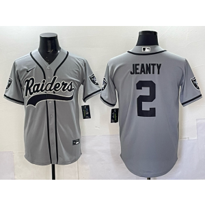 Nike Raiders 2 Ashton Jeanty Grey Baseball Vapor Limited Men Jersey