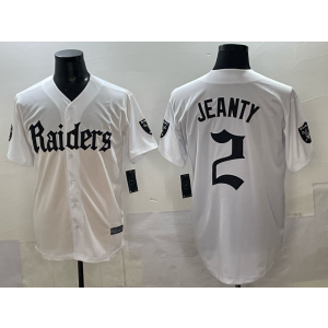 Nike Raiders 2 Ashton Jeanty New White Baseball Vapor Limited Men Jersey