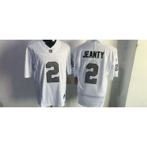Nike Raiders 2 Ashton Jeanty White Grey F.U.S.E. Vapor Limited Men Jersey