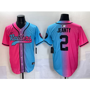 Nike Raiders 2 Jeanty Blue Pink Baseball Vapor Limited Men Jersey