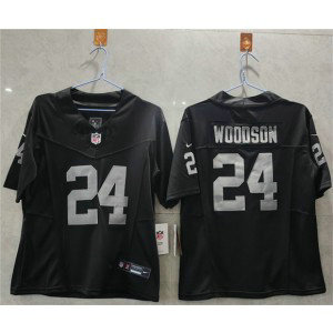 Nike Raiders 24 Charles Woodson Black F.U.S.E. Vapor Limited Women Jersey(Run Small)