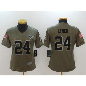 Nike Raiders 24 Marshawn Lynch Olive 2017 Salute To Service Limited Women Jersey