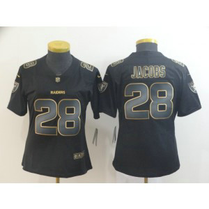 Nike Raiders 28 Josh Jacobs Black Gold Vapor Untouchable Limited Women Jersey