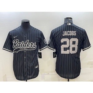 Nike Raiders 28 Josh Jacobs Black Vapor Baseball Limited Men Jersey