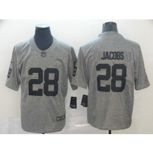 Nike Raiders 28 Josh Jacobs Grey Gridiron Limited Men Jersey