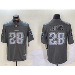 Nike Raiders 28 Josh Jacobs Grey Vapor Limited Men Jersey