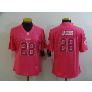 Nike Raiders 28 Josh Jacobs Pink Limited Women Jersey