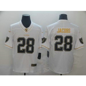 Nike Raiders 28 Josh Jacobs White Gold Vapor Untouchable Limited Men Jersey