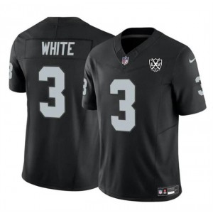 Nike Raiders 3 Zamir White Black 65th Anniversary Patch F.U.S.E. Vapor Limited Men Jersey