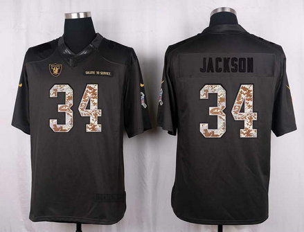Nike Raiders 34 Bo Jackson Anthracite Salute To Service Limited Jersey