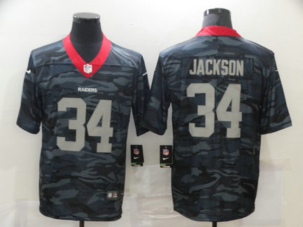 Nike Raiders 34 Bo Jackson Black Camo Limited Jersey