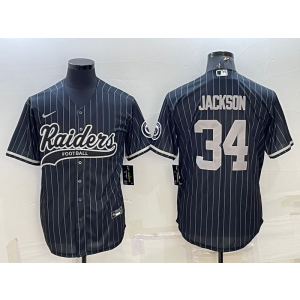 Nike Raiders 34 Bo Jackson Black Vapor Baseball Limited Men Jersey