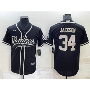 Nike Raiders 34 Bo Jackson Black Vapor Baseball Limited Men Jerseys
