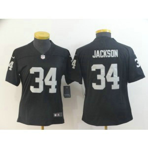 Nike Raiders 34 Bo Jackson Black Vapor Untouchable Limited Women Jersey