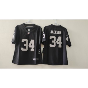 Nike Raiders 34 Bo Jackson Black Vapor Untouchable Limited Women Jersey(Run Small)