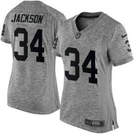 Nike Raiders 34 Bo Jackson Gray Women NFL Gridiron Gray Jersey