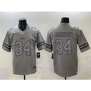 Nike Raiders 34 Bo Jackson Grey Vapor Limited Men Jersey