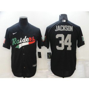 Nike Raiders 34 Jackson Black Mexico Vapor Limited Men Jersey