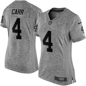 Nike Raiders 4 Derek Carr Gray Women NFL Gridiron Gray Jersey