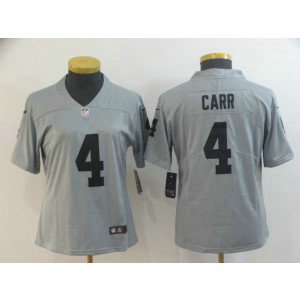 Nike Raiders 4 Derek Carr Grey Inverted Legend Women Jersey