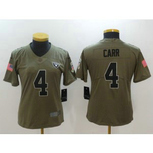 Nike Raiders 4 Derek Carr Olive 2017 Salute To Service Limited Women Jersey
