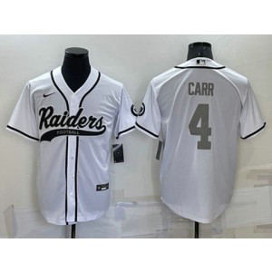 Nike Raiders 4 Derek Carr White Gray Vapor Baseball Limited Men Jersey
